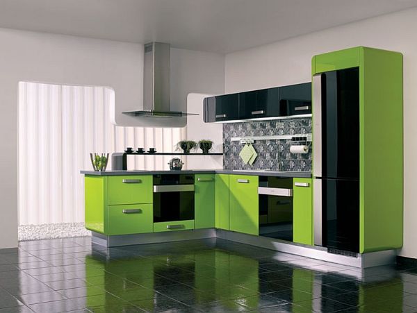 žalios spalvos atspalviai virtuvės interjero dizainui9