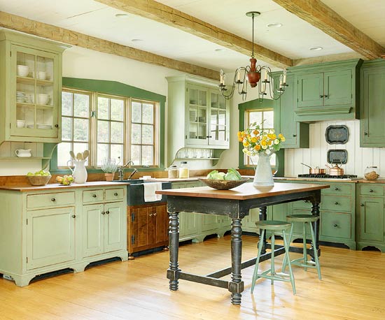 žalios spalvos atspalviai virtuvės interjero dizainui12