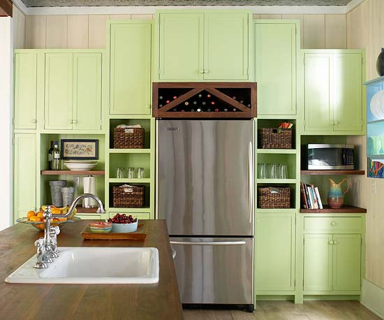žalios spalvos atspalviai virtuvės interjero dizainui4