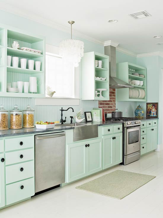 žalios spalvos atspalviai virtuvės interjero dizainui8