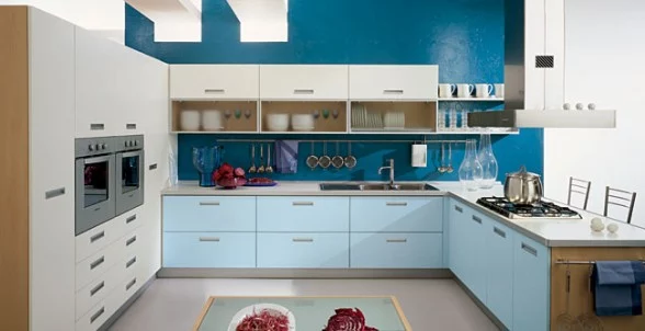 mėlyna spalva virtuvės interjere 9