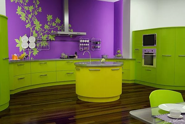 žalios spalvos atspalviai virtuvės interjero dizainui11