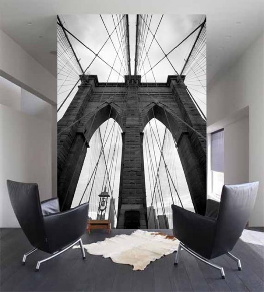 black-and-white-wall-mural-brooklyn-bridge-cool-wall-improvement-with-new-concept-wall-murals-from-eazywallz-525x582