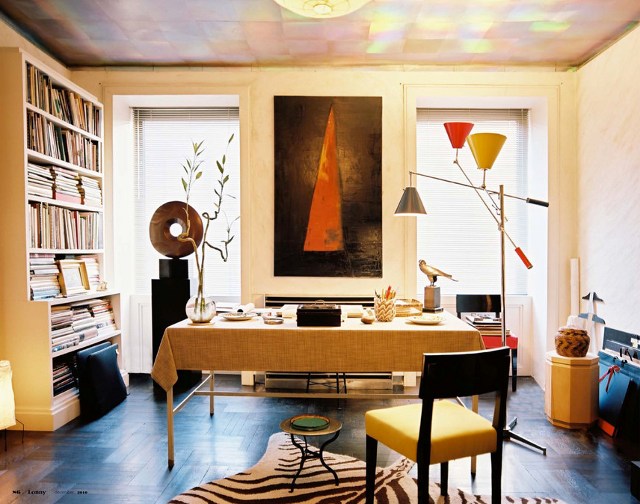 Kambario interjero dizainas lyg abstrakcija paveiksle